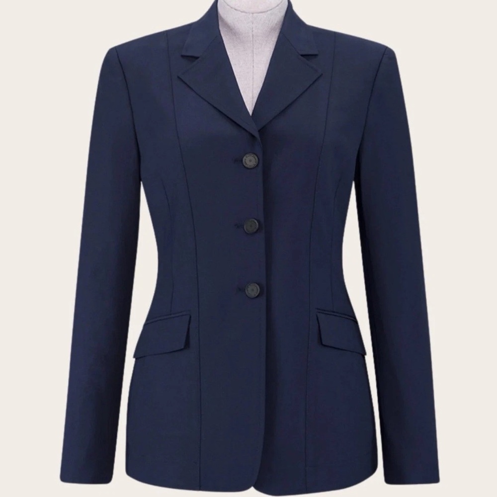 RJ Classics Nora 37.5 Grey Label Show Coat Navy Size 14 Short NWT